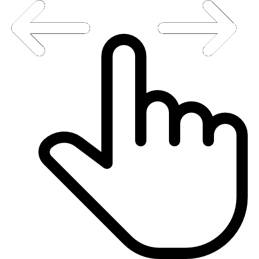 Hand scrolling left or right